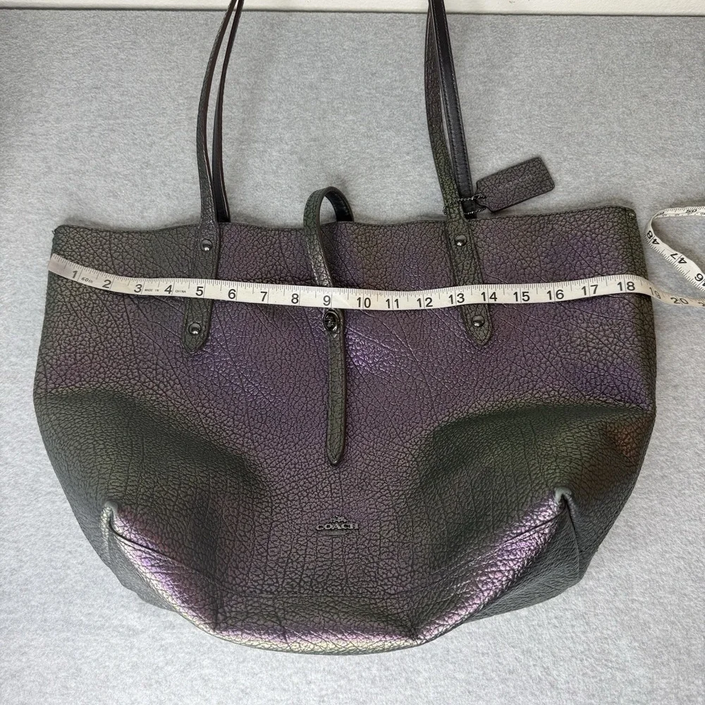 Coach Iridescent Oil Slick Hologram Purple Mermaid Market Tote Bag Purse